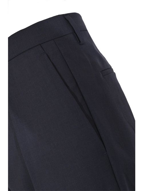 Pantalone Freddy in fresco lana vergine con pinces Navy MICHELE CARBONE | FREDDY016